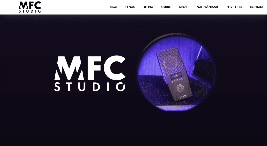 Nowoczesna strona MFC Studio – szybka i zoptymalizowana